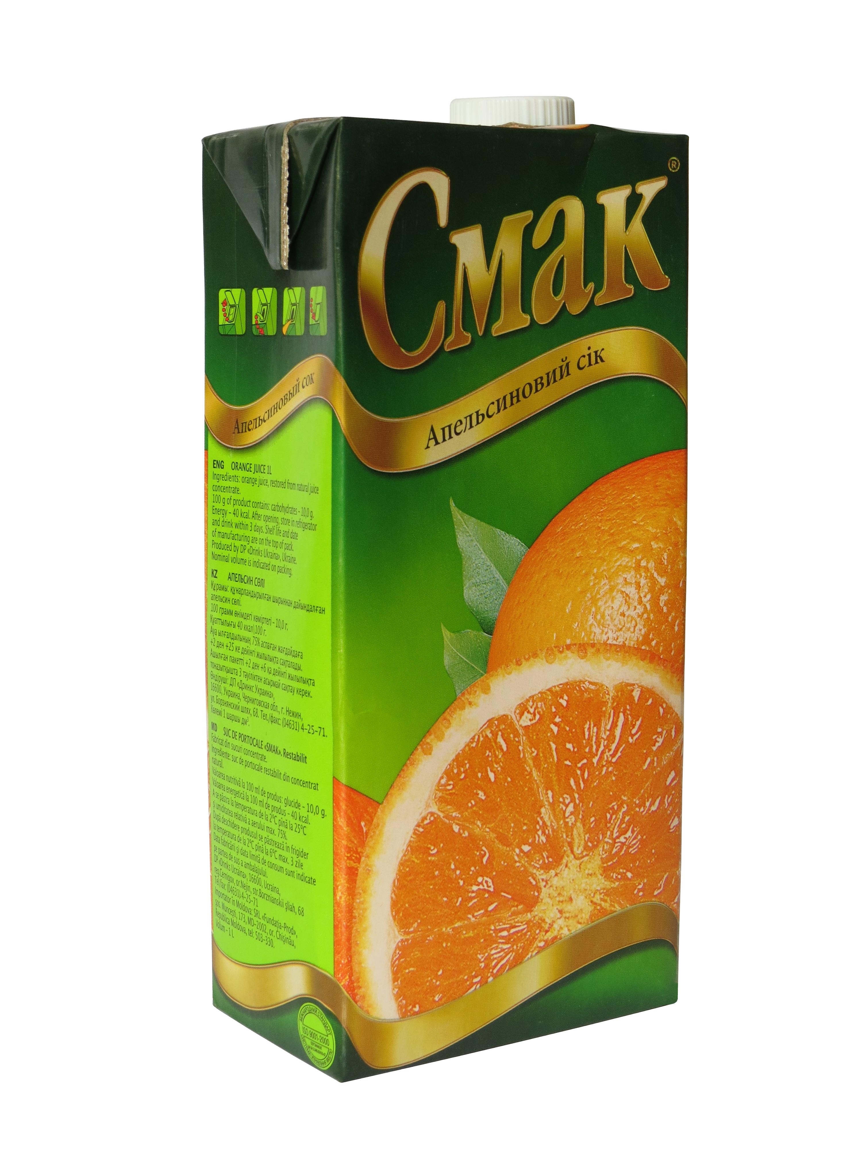 Сік Смак Апельсиновий 1л